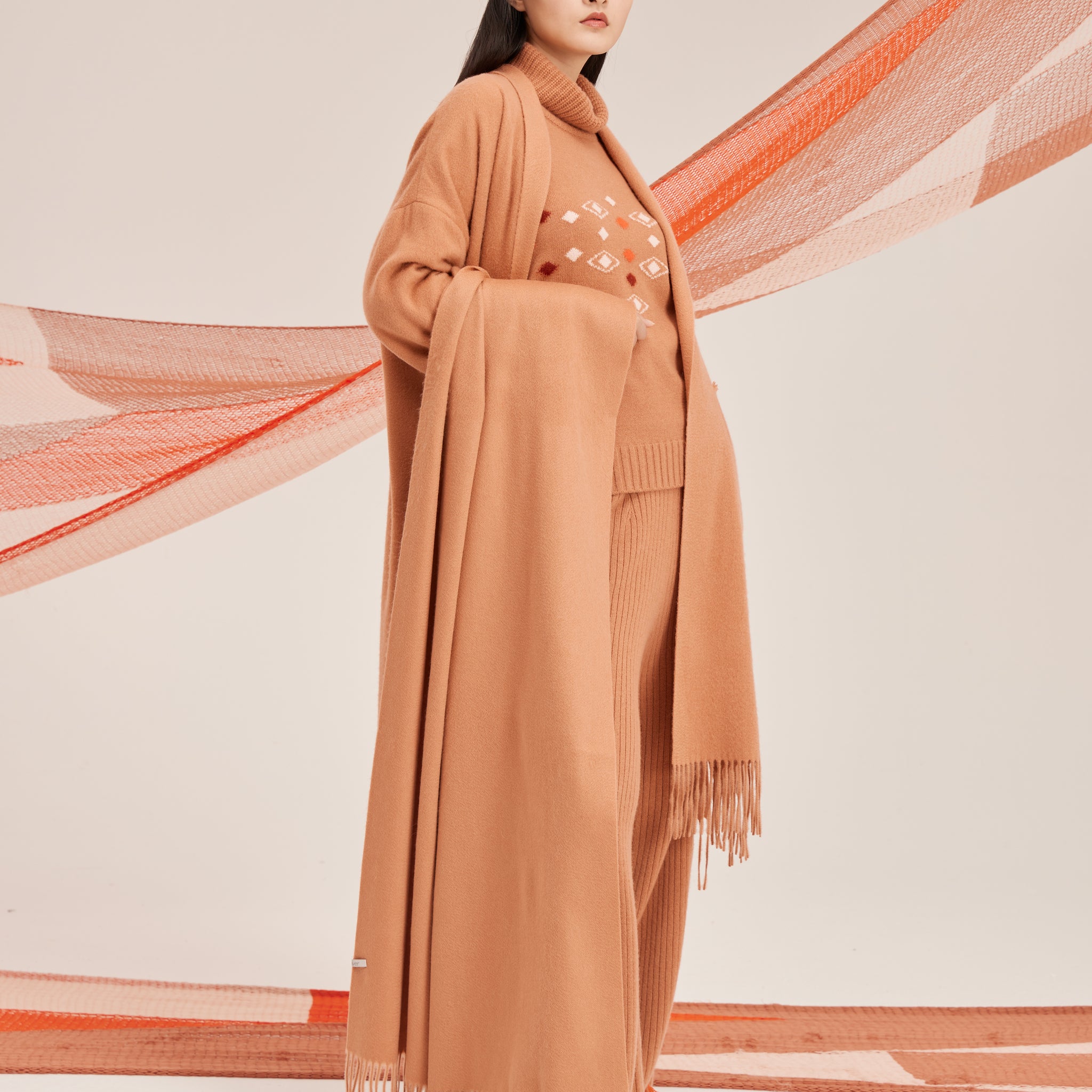 Large classic thick cashmere shawl