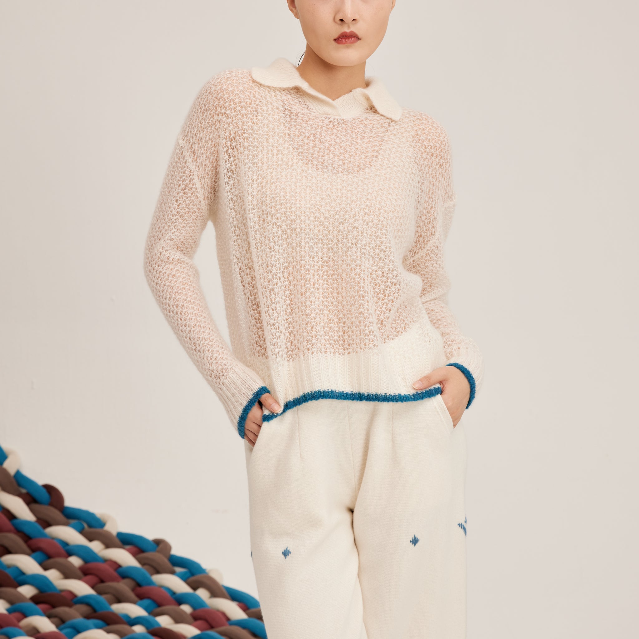 Women's cashmere Polo shirt