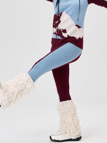[Snow-Mountain Collection] Cashmere Color-Block Tights for Women