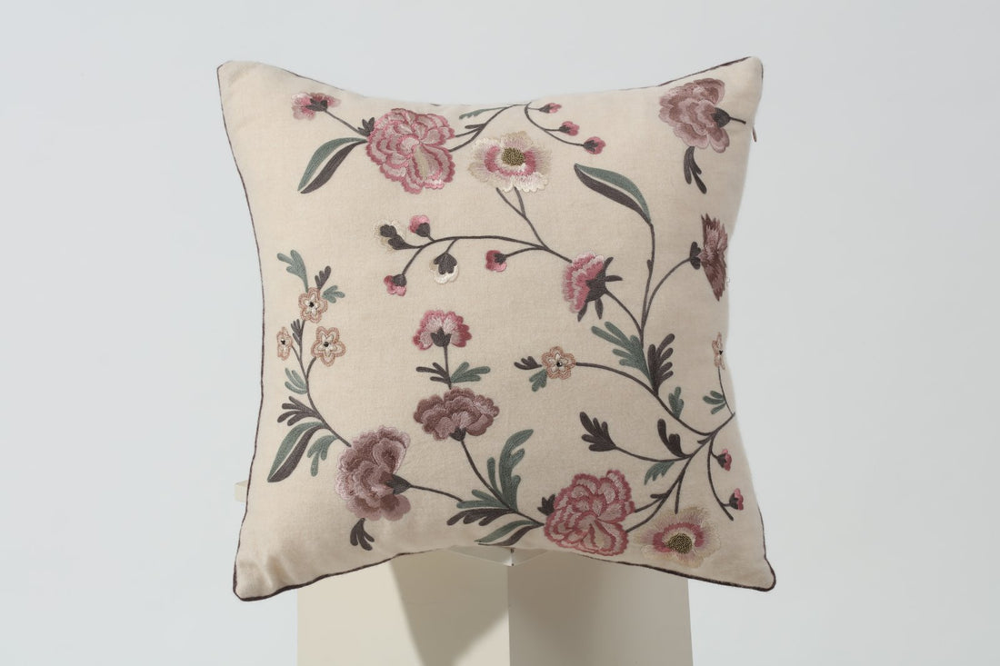 Natural Cashmere Embroidered  Pillow