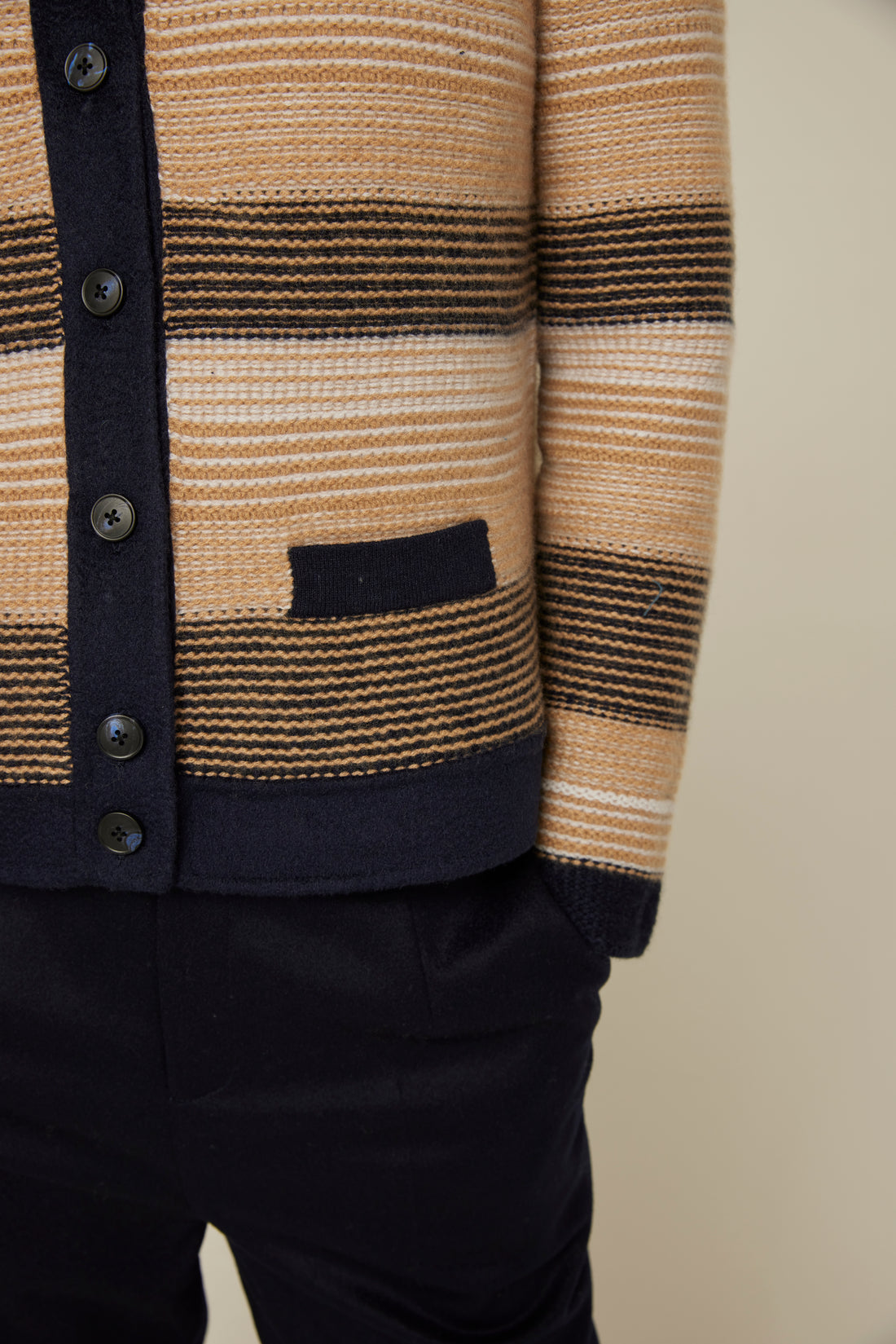 Women's stripped jacquard cashmere jacket