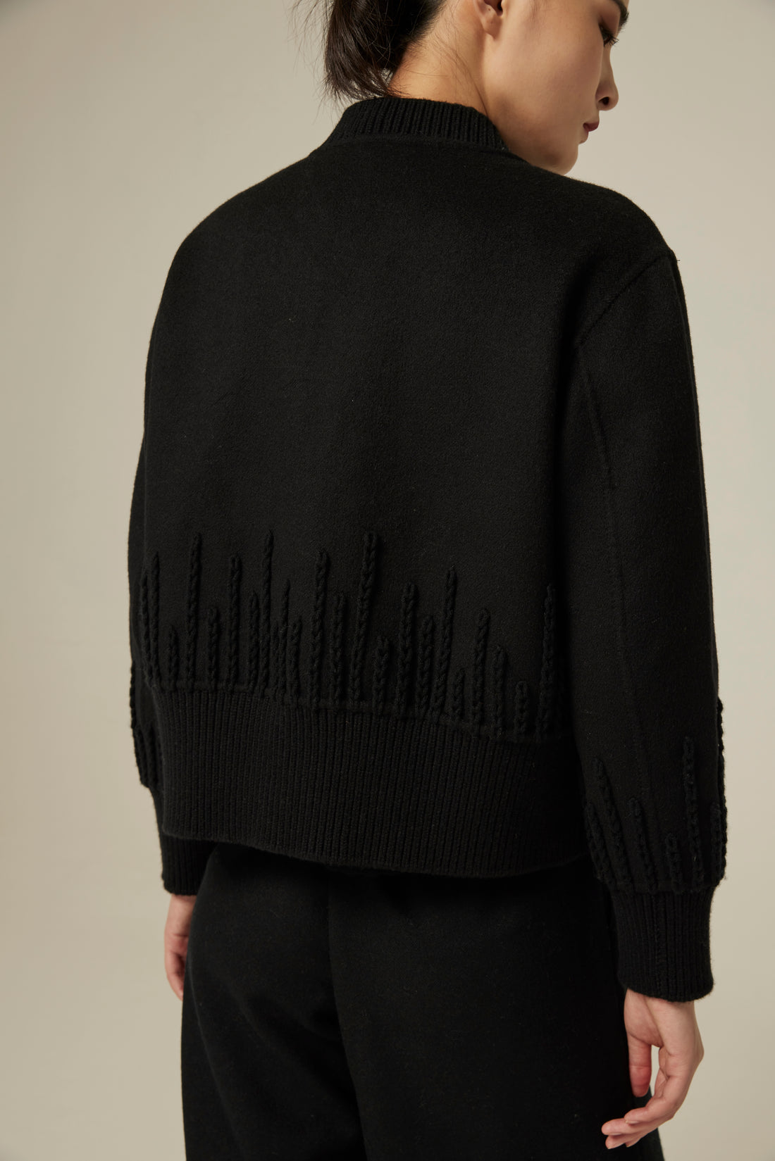 Women's cashmere hand embroidered jacket