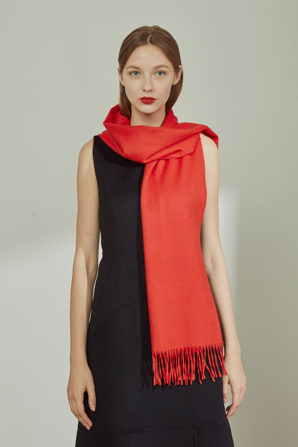 Classic water-wave cashmere shawl